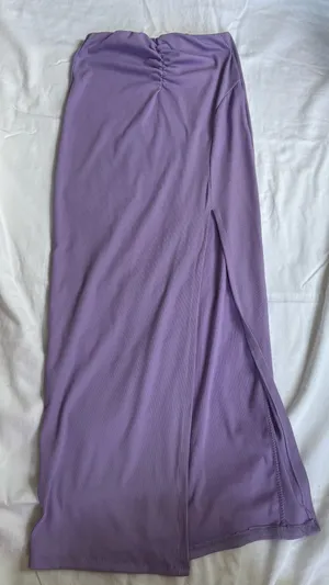 Purple halter top and maxi skirt set thumbnail 3