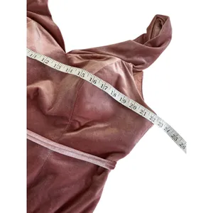 Cocomelody Dusty Rose Velvet Maxi Gown V-Neck‎ High Slit Formal Dress Mauve thumbnail 2