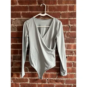 Abercrombie & Fitch Soft A&F Light Blue Wrap-Front Bodysuit Size S thumbnail 2