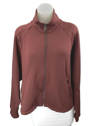 Abercrombie & Fitch YPB Women's Brown Long Sleeve Zip Up Bomber Coat Jacket L thumbnail 1