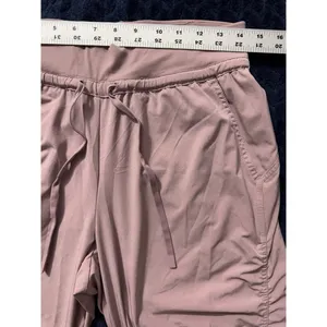 Athleta Attitude Ruched Leg Elastic Drawstrings Waist Pants Pink‎ Size 6 thumbnail 6
