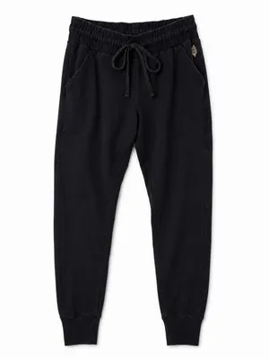 Free People Movement Black Jogger Sweatpants Women’s Medium Drawstring Lounge thumbnail 2