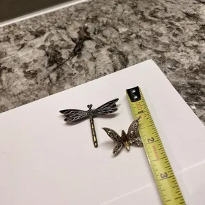 Lot Of 2 Vintage - Modern Insect Brooch Pins - Butterfly / Dragonfly Rhinestone thumbnail 6