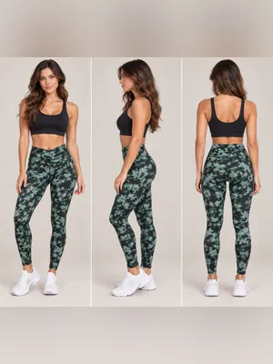 Aerie OFFLINE Real Me 7/8 Hi-Rise Leggings Floral Green Black Size M NWT thumbnail 2
