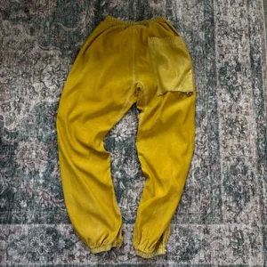 Freecity Flap Snap Pants XS Yellow Cotton Airjump Karate Sail Drawstring Satin thumbnail 5