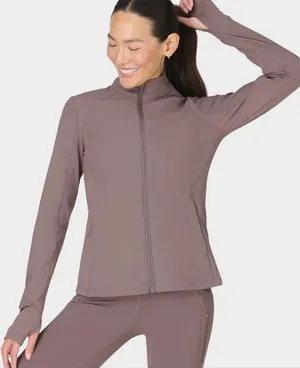 Layers Thumb Hole Women's Mauve Full-Zip Jacket M thumbnail 1