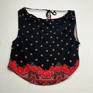 Free People‎ Silas Printed Tank Top Size XS Black Combo Sleeveless Pullover NEW thumbnail 9
