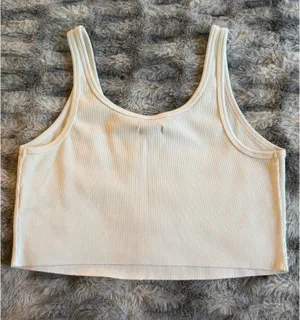 Wild Fable Ribbed Crop Tank - White M thumbnail 2