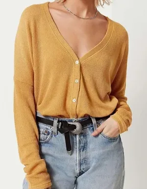 Urban Outfitters Courtney Mustard Oversized Cardigan Women’s Small thumbnail 1