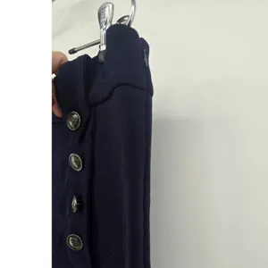Talbots Sailor Pants Womens 14 Wide Leg Cropped Navy Blue Crest Button EUC thumbnail 3