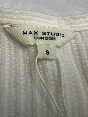 Madewell Max Studio London Cream Textured Ribbed Top NWT Size Small thumbnail 7