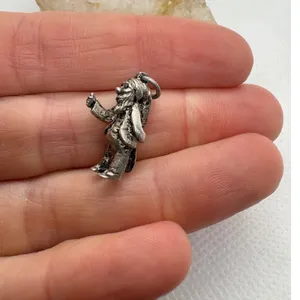 Vintage Sterling Silver 925 Gnome Dwarf Fantasy Charm Pendant thumbnail 4