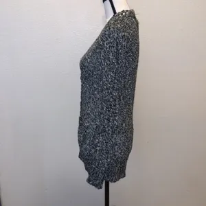Mudd  heathered grey sequined v-neck button down sweater thumbnail 7