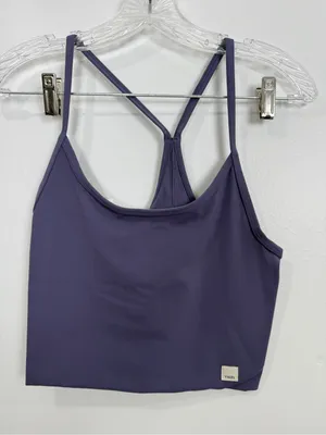 Vuori Purple Strappy Crop Sports Bra thumbnail 2