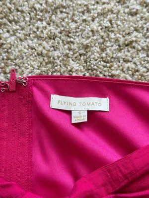 Flying Tomato Fuschia Pink Twisted Crop Top High Rise Wide-Leg Pant Set Sz S & M thumbnail 7