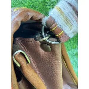 Dooney & Bourke All Weather Leather Bag Vintage Yellow Stitching,Braided Handle thumbnail 5