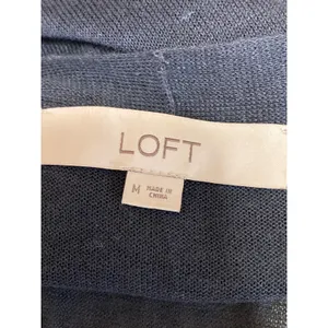Ann Taylor LOFT Womens Gray Striped Long Sleeve Long Cardigan Sweater Top Size M thumbnail 3