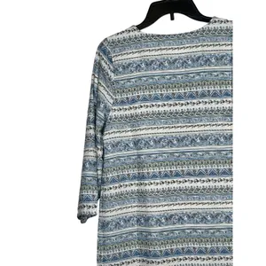 Entro Women's Shift Dress Tunic Floral Tasseled Tie‎ Long Sleeve Lace Up Small thumbnail 8