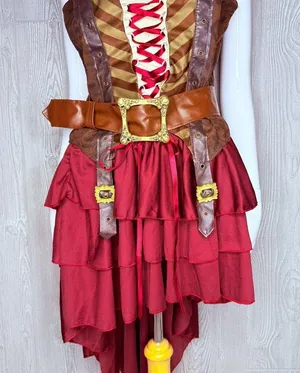 Eye candy Sexy Swashbuckler Captain Halloween costume shirt belt skirt L cosplay thumbnail 8