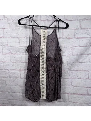KaiLeigh Women’s XL Boho Paisley Crochet Back Tank Top Rayon thumbnail 5