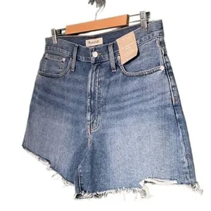 NWT Madewell Mom Short Cutoff Jean Shorts Bledsoe Mid Wash Denim Women’s Size 33 thumbnail 6