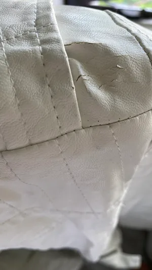 White Leather Jacket Size XL thumbnail 8