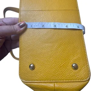 Ora Delphine Eden Leather Tote Bag Mustard Yellow No Shoulder Strap thumbnail 15