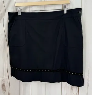 EP New York Women’s 14 Black Studded Skort Skirt Grunge Punk thumbnail 1
