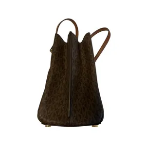 Michael Kors Teagen Large Logo Shoulder Bag Brown MK Monogram EUC purse handbag thumbnail 7
