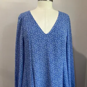 INC Blue Polka Dot Dress Long Sleeve Retro Vintage Inspired Size‎ M thumbnail 5