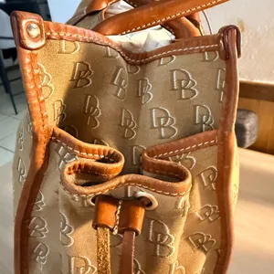 Dooney & Bourke DB Signature Tan Weekender Canvas Tote with Leather Trim thumbnail 6