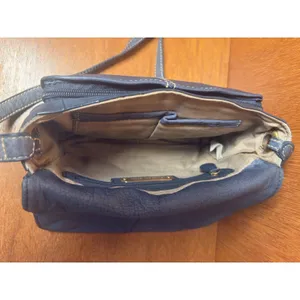 Coldwater Creek Dusty Blue Leather Flap Crossbody Bag Soft Pebbled Adjustable Strap thumbnail 10