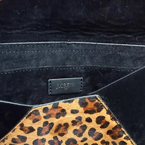J. Crew Animal Print Clutch with Black Corners - new! thumbnail 2