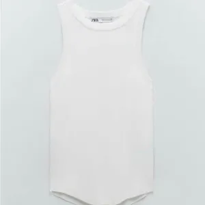 ZARA‎ Collection Women’s Ribbed White Fitted Layering Tank Top Size L thumbnail 3