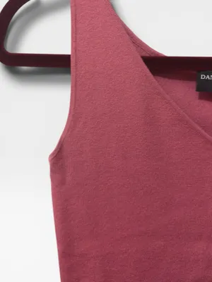 Dana Buchman | EUC Vintage Hong Kong Dusty Rose V-Neck Sweater Tank Top (Size S) thumbnail 6
