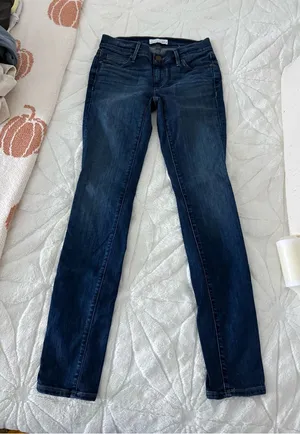 LOFT Dark Wash Skinny Jeans thumbnail 1