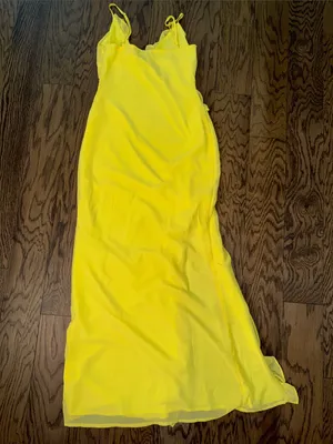 Beginning Boutique Bright Yellow Ruffle-Trim Maxi Dress + thumbnail 9
