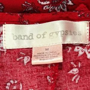 Band of Gypsies Red Floral Mini Dress Sz M thumbnail 8