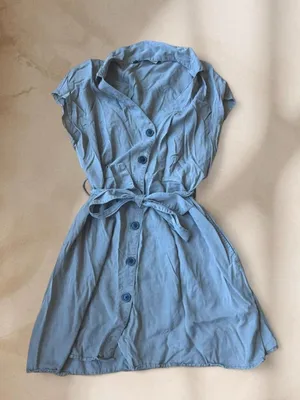 Zara Button-Front Shirt Dress in Olive Taupe thumbnail 7