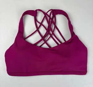 Lululemon Free To Be Bra in Deep Fuchsia Size 4 thumbnail 3