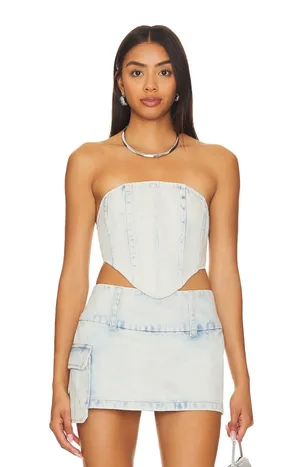 Revolve Denim Skirt And Top Set thumbnail 1