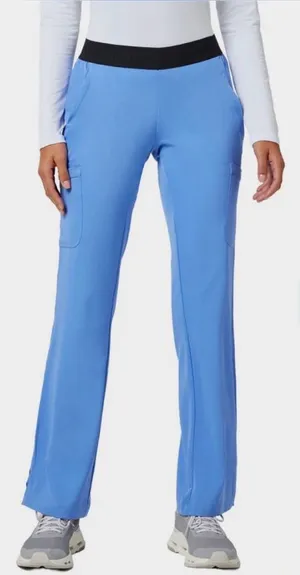 Women's Healing Hands Rachel 7-pocket Cecil Blue Scrub Pants Size Petite Small thumbnail 1