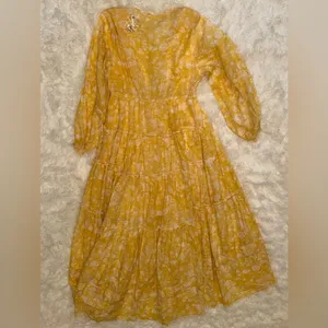 NWOT Free People Pappiet Midi Shirt Dress Sunshine Combo Sz XS thumbnail 6