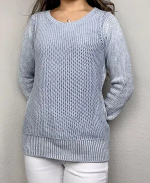 Anthropologie Light-Blue Knit Long-Sleeve Sweater thumbnail 2
