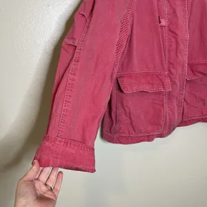 Vintage Hot Pink Bright Women's Chore Coat Utility Contrast Collar M Western 90s thumbnail 3