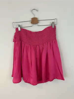 Aerie Hot Pink Satin Tie Waist Mini Skirt Size Large NWT thumbnail 5