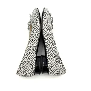 Stuart Weitzman Ballet Flats Sz 7.5N Geometric Bow Leather Preppy Old Money Slip thumbnail 6