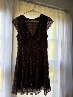 No Boundaries Brown Lace Mini Dress thumbnail 2
