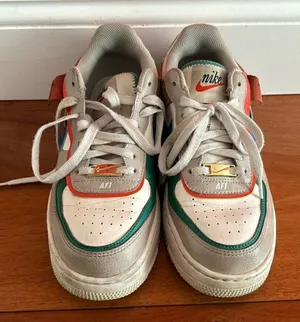 Nike Women's Sneakers Air Force 1‎ Low Shadow Sail Blue Green sz 8 CI0919-109 thumbnail 1