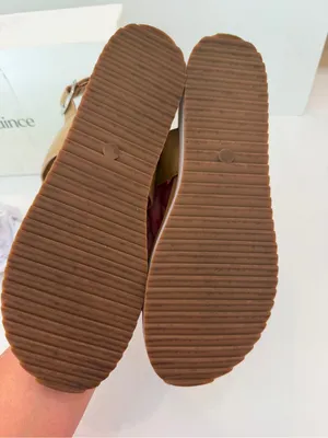 Quince Italian Leather Platform Sandals Sz 7 Strappy Comfort Cashew thumbnail 6